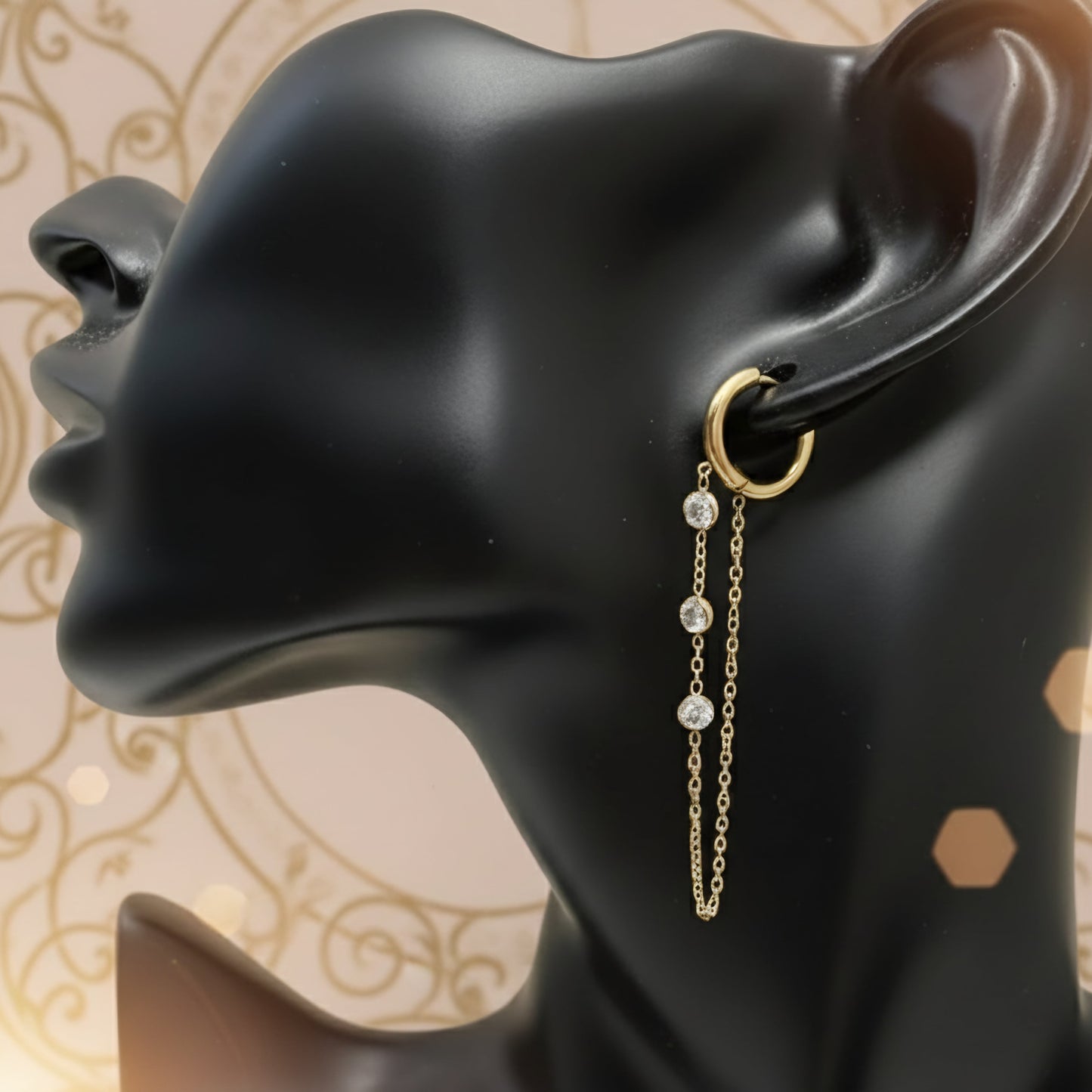 Crystal Chain Hoops
