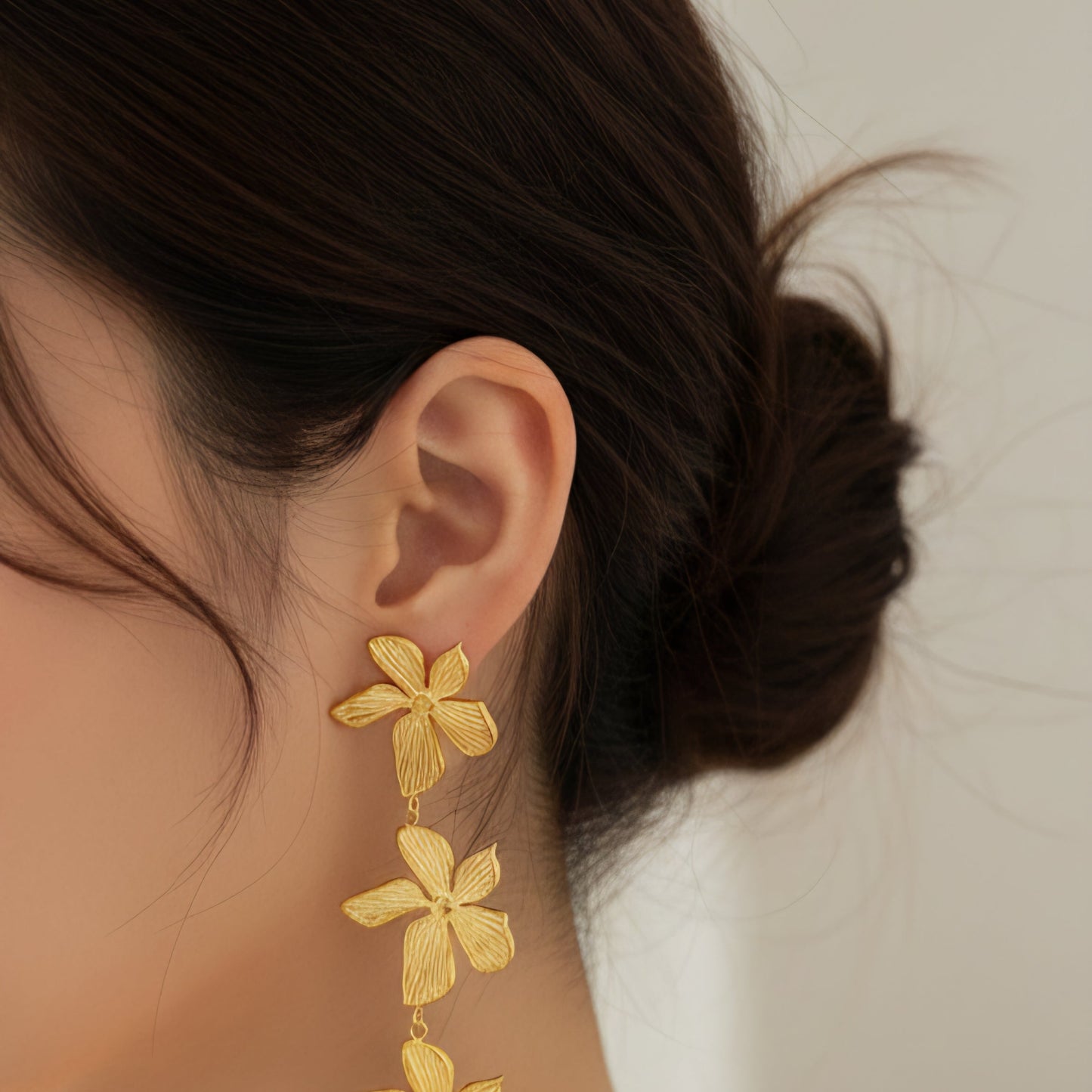 Golden Blossom Drop Earrings