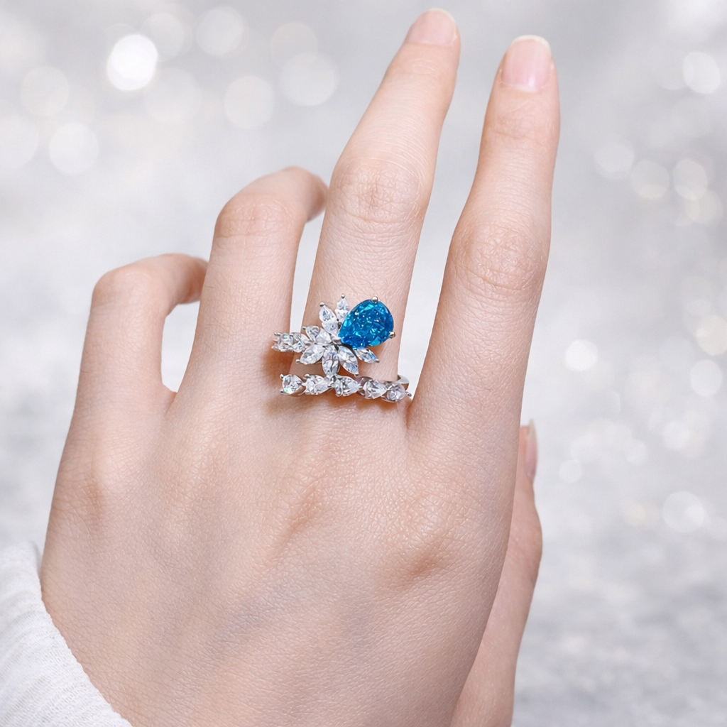 Azure Bloom Ring