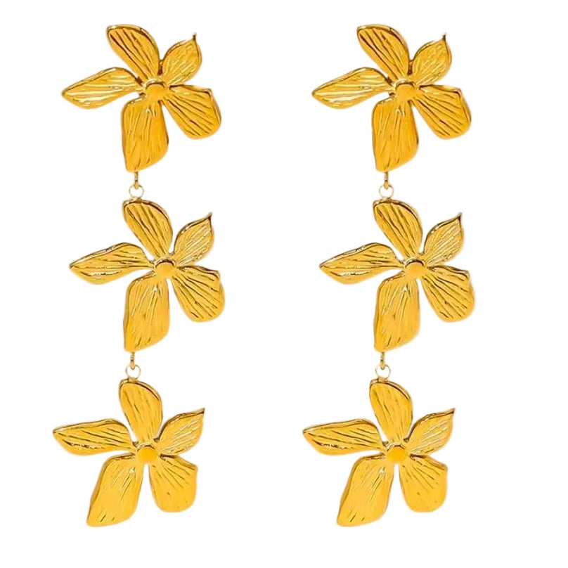 Golden Blossom Drop Earrings