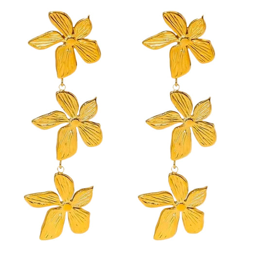 Golden Blossom Drop Earrings