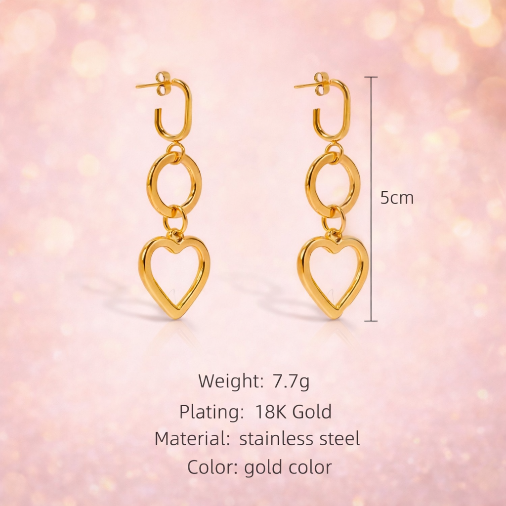 Luna Heart Drop Earrings