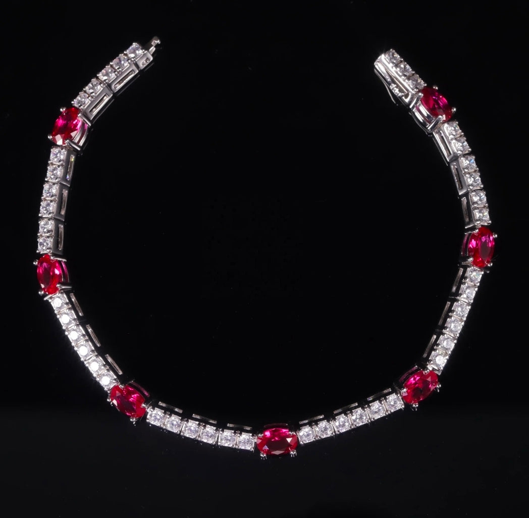 Crimson Royale Tennis Bracelet