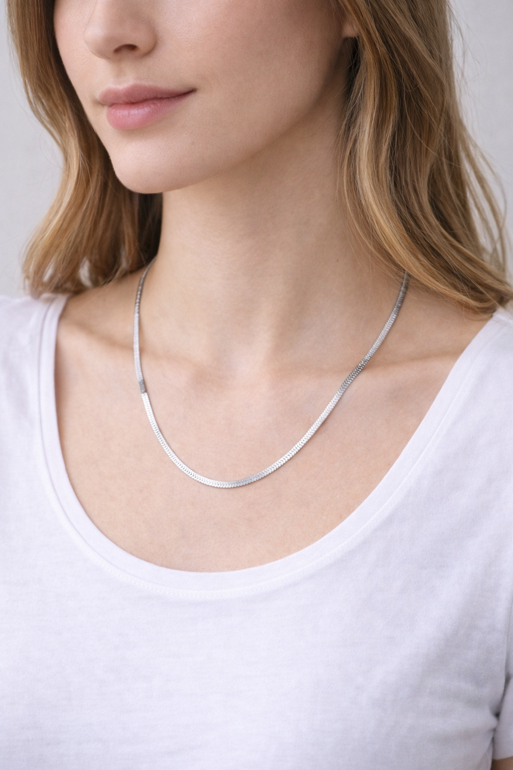 Aurex Herringbone Chain Necklace – Gold & Silver