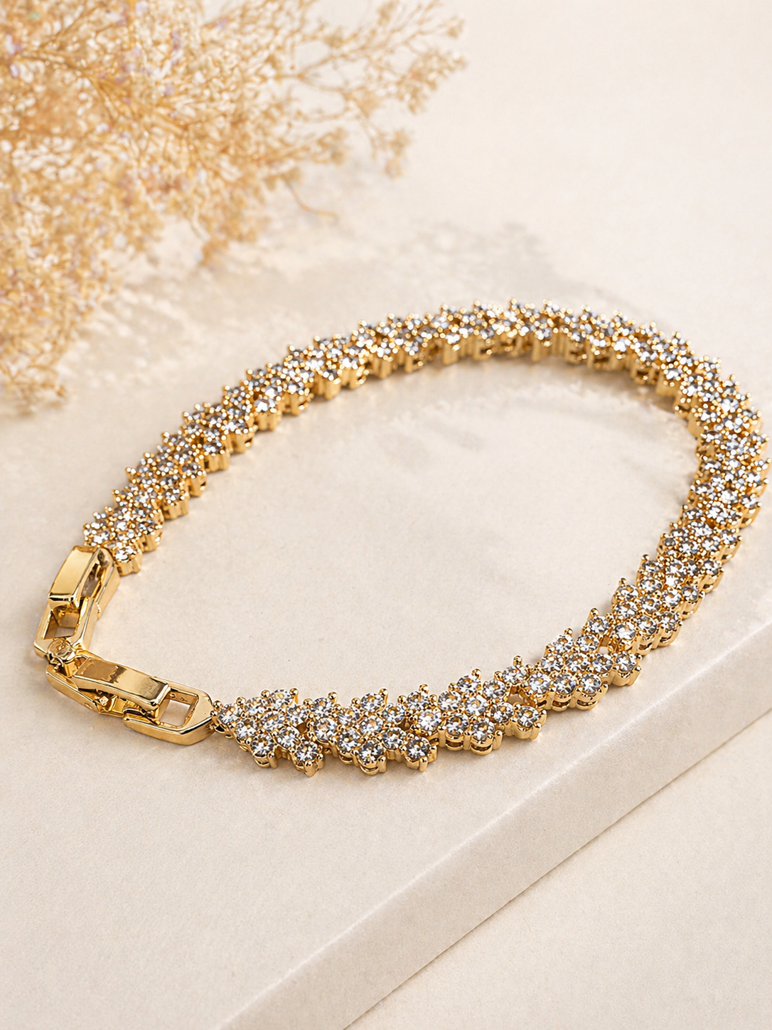 Golden Radiance Tennis Bracelet