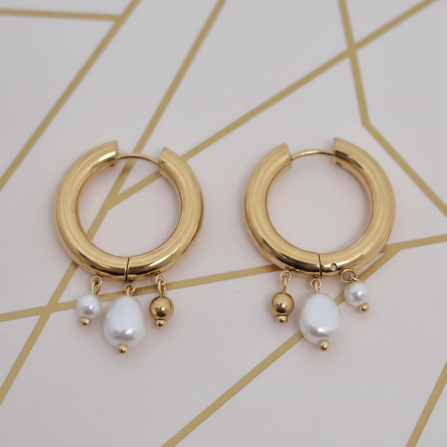 Luna Pearl Hoops