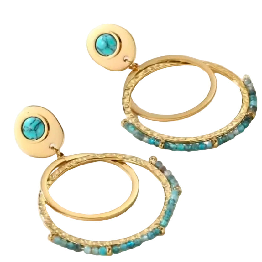 Turquoise Halo Hoops