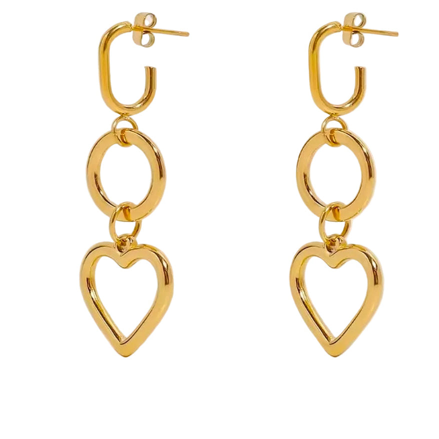 Luna Heart Drop Earrings