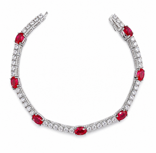 Crimson Royale Tennis Bracelet