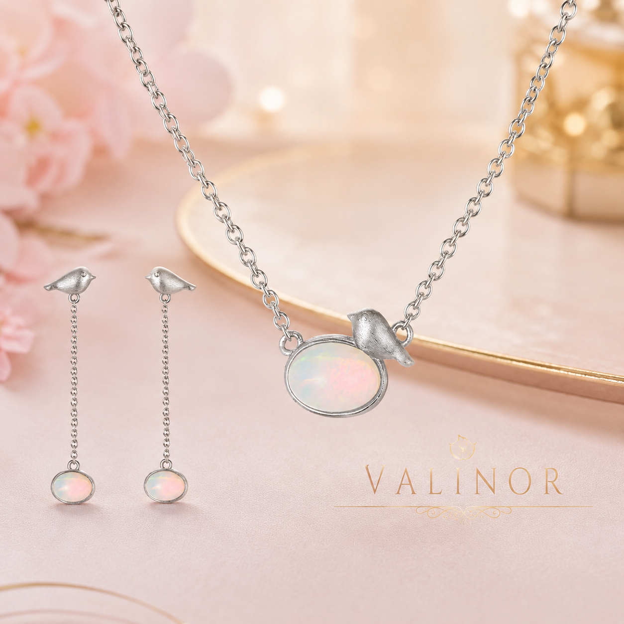 Whispering Opal Bird Set