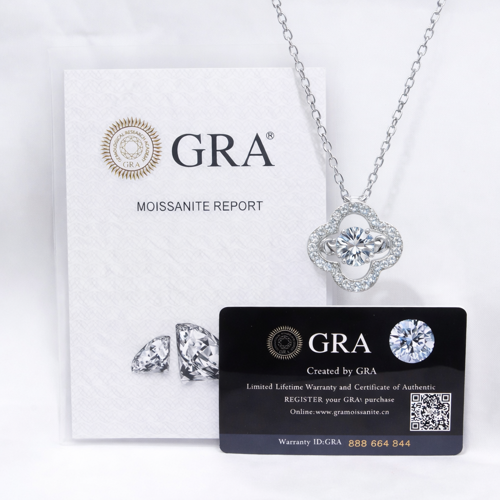Dancing Clover Moissanite Necklace