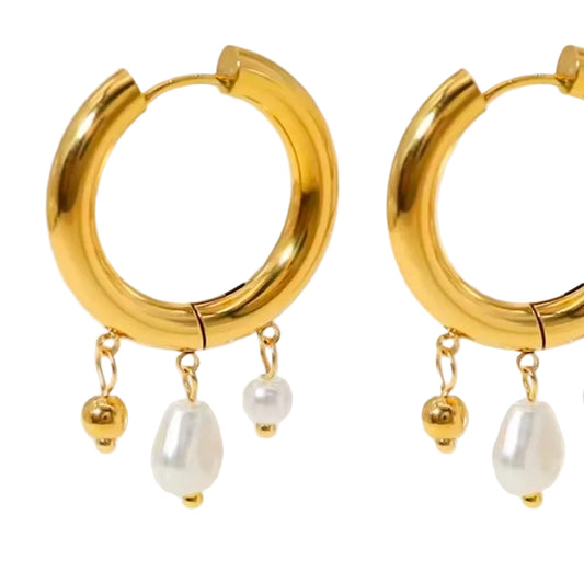 Luna Pearl Hoops