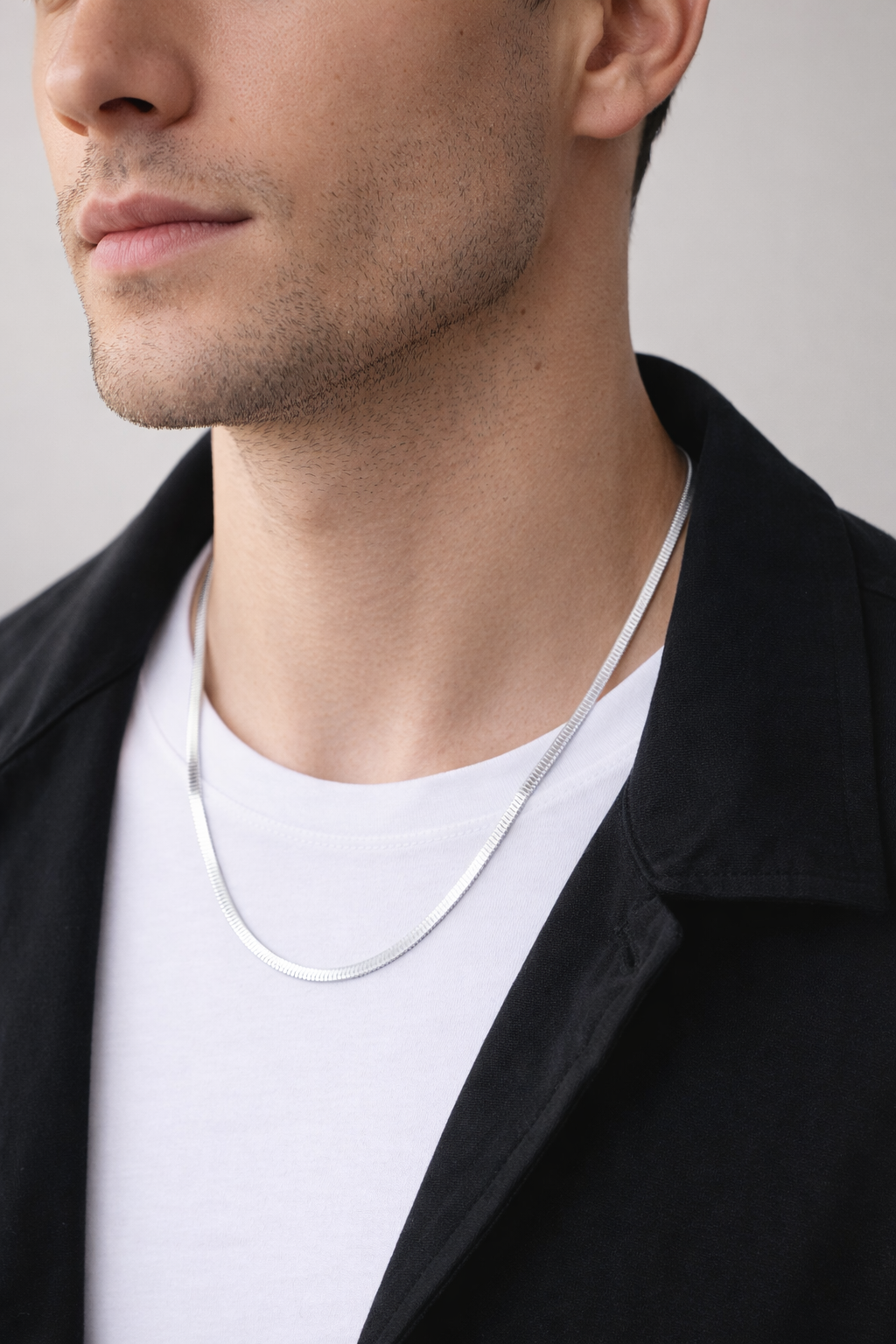 Aurex Herringbone Chain Necklace – Gold & Silver