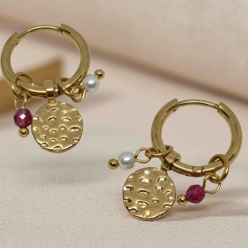 Charm Coin Hoops