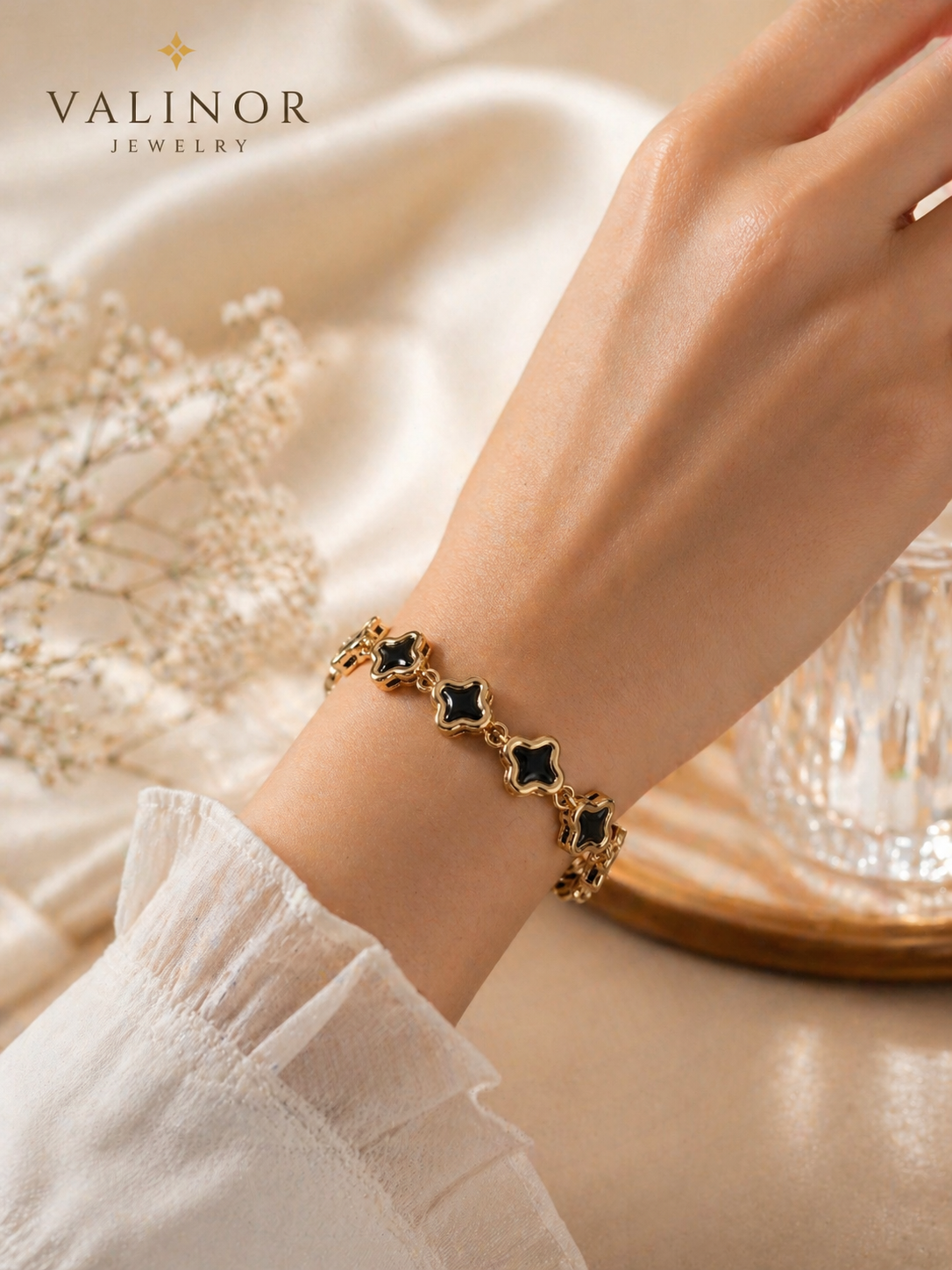 Midnight Clover Bracelet