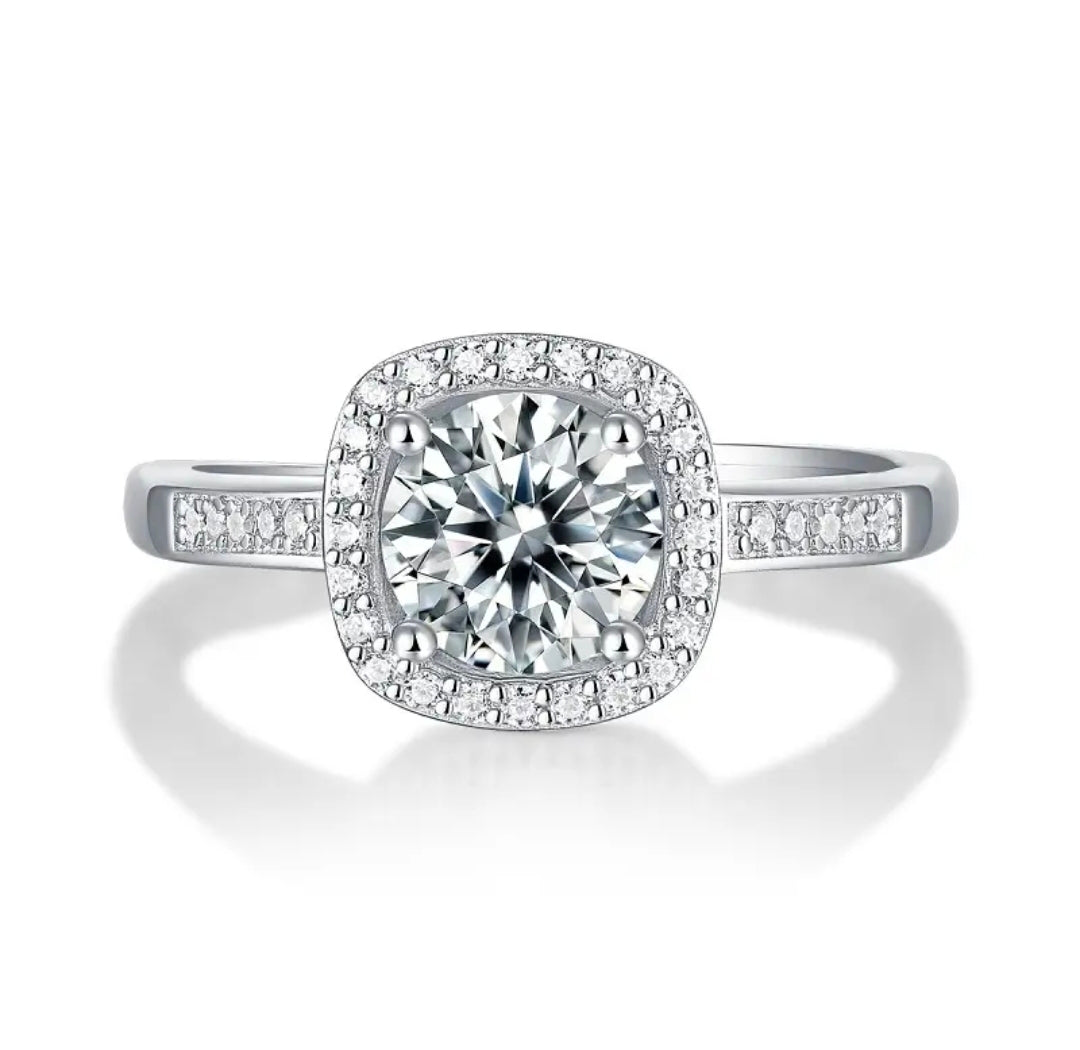 Celeste Halo Moissanite Ring
