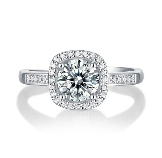 Celeste Halo Moissanite Ring