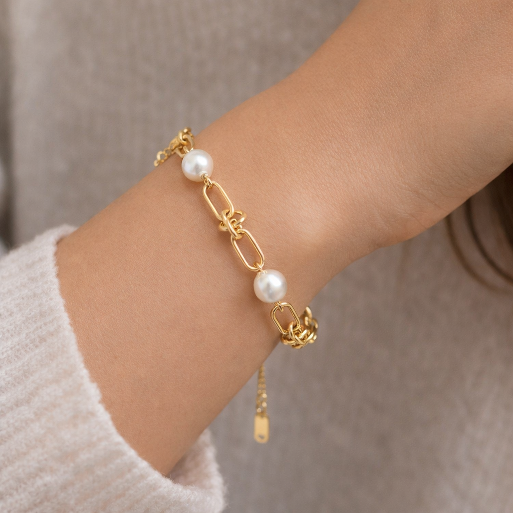 Aurelia Pearl Link Bracelet