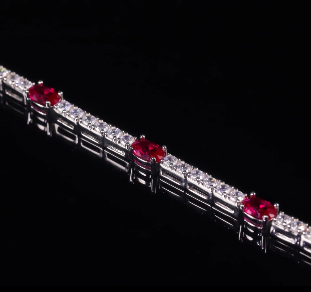Crimson Royale Tennis Bracelet