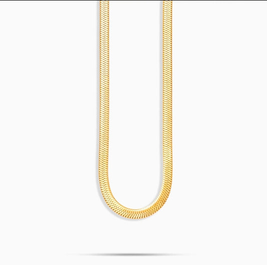 Aurex Herringbone Chain Necklace – Gold & Silver