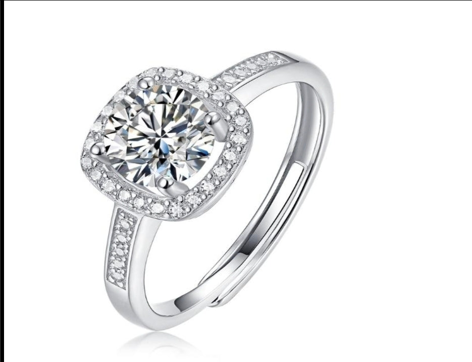 Celeste Halo Moissanite Ring